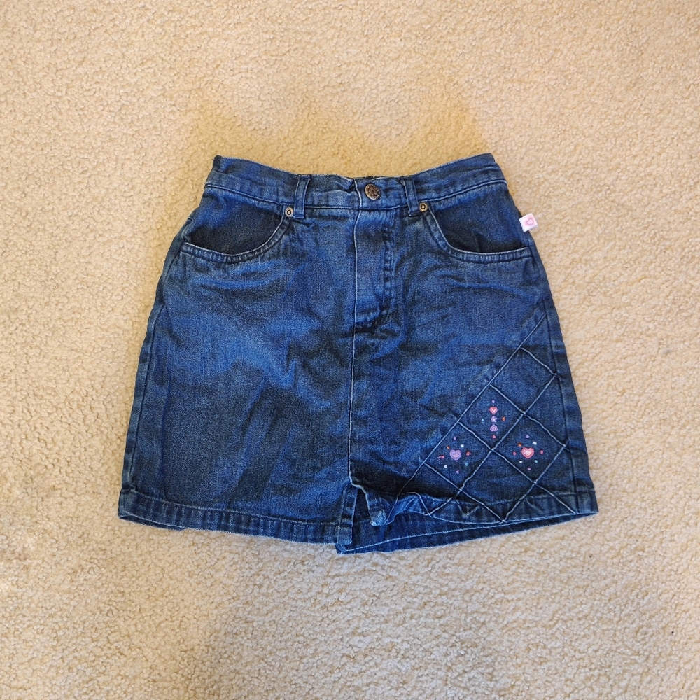 🌸 Rare Vintage McDonald's Girls Denim Skort